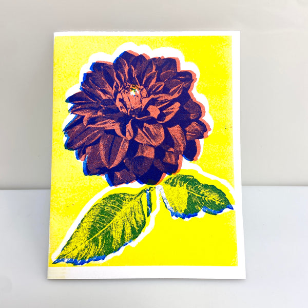 Dahlia - RISO print Note Cards