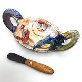 Butter dish with knife