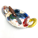 Butter dish with knife