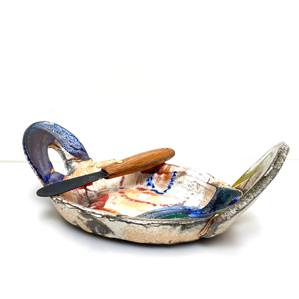 Butter dish with knife