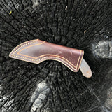 Horseshoe knife with handmade leather sheath
