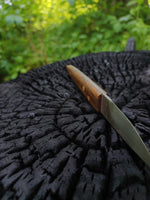 Handmade knife with lignum vitae handle