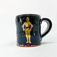 C3P0 black and gold mug