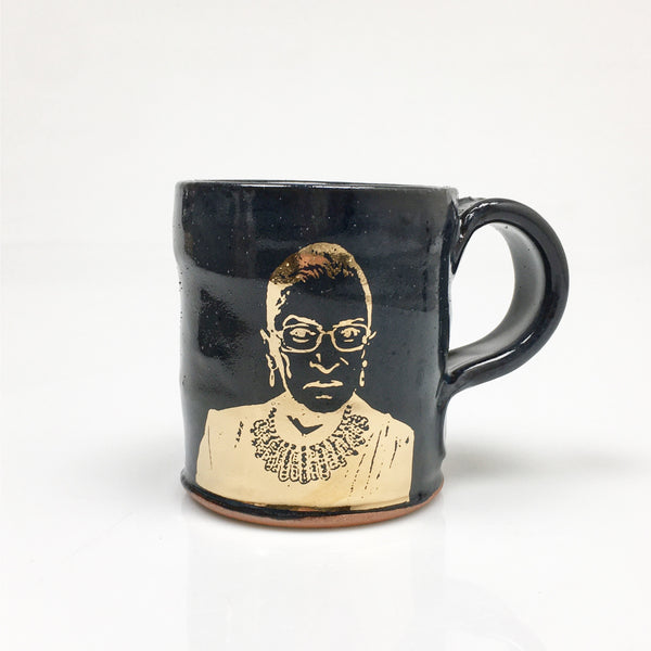 Ruth Bader Ginsburg black and gold mug