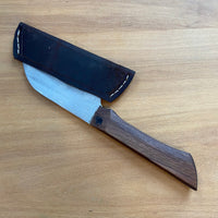 Handmade knife with handmade leather cover