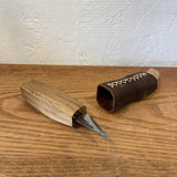 Handmade knife with handmade leather sheath