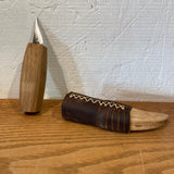 Handmade knife with handmade leather sheath